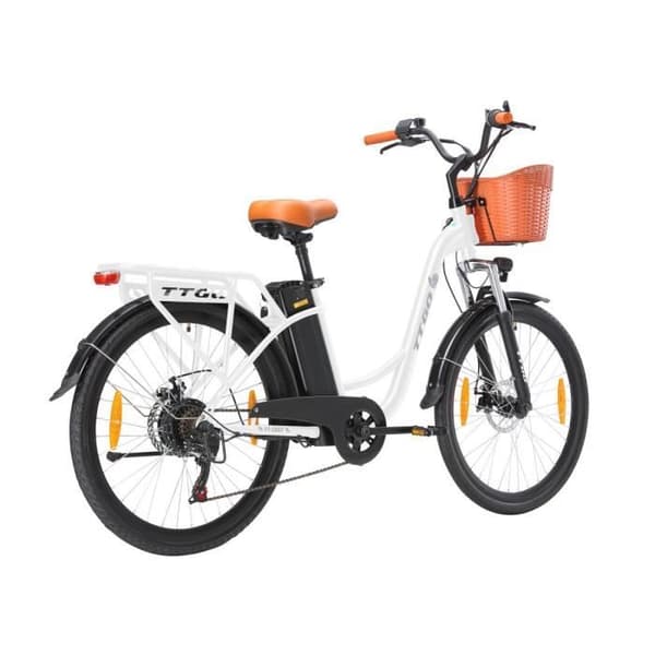 TTGO YY-26ST Elcykel - 250W Batteri 36V14.5AH 26 Tum Däck Max Hastighet 25 km-h Mekaniska Skivbromsar - Vit
