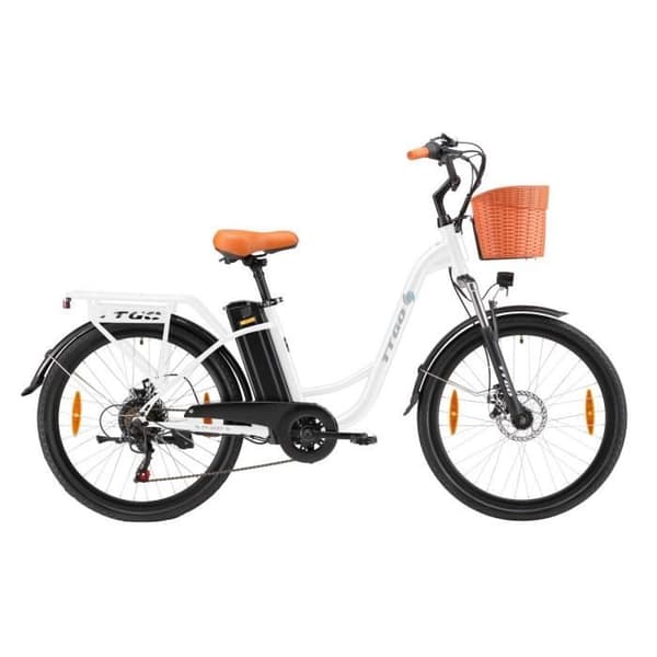 TTGO YY-26ST Elcykel - 250W Batteri 36V14.5AH 26 Tum Däck Max Hastighet 25 km-h Mekaniska Skivbromsar - Vit
