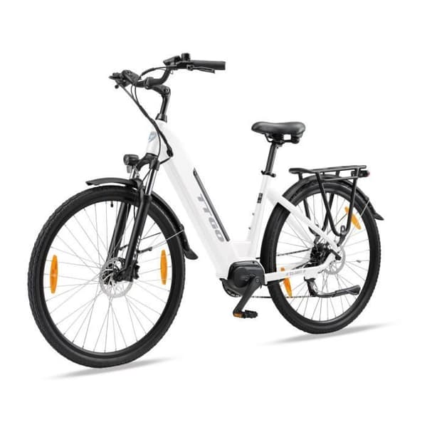 TTGO ZZ-28ST Elcykel - Motor 250W Batteri 36V20AH 28-tums Däck Maxhastighet 25 km-h Skivbromsar - Vit