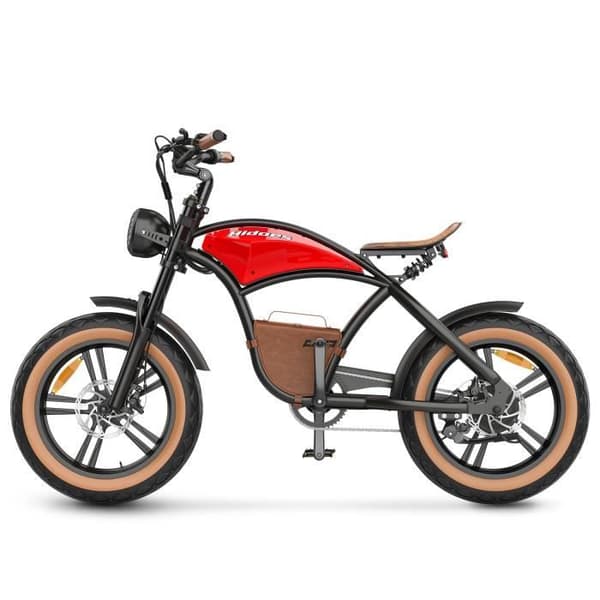 Hidoes HD-B10 Elcykel - Motor 1000W Batteri 48V13AH 20 Tums Hjul Skivbromsar - Röd Retro