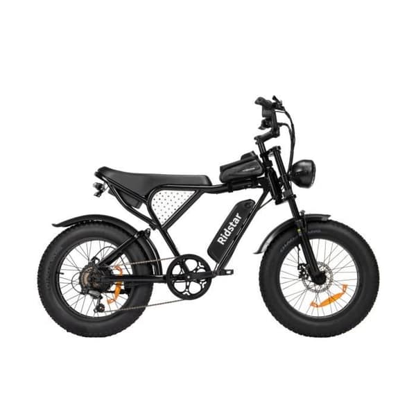 Elcykel Ridstar Q20 - Motor 500W Batteri 48V15Ah Däck 20" Mekaniska skivbromsar - Svart