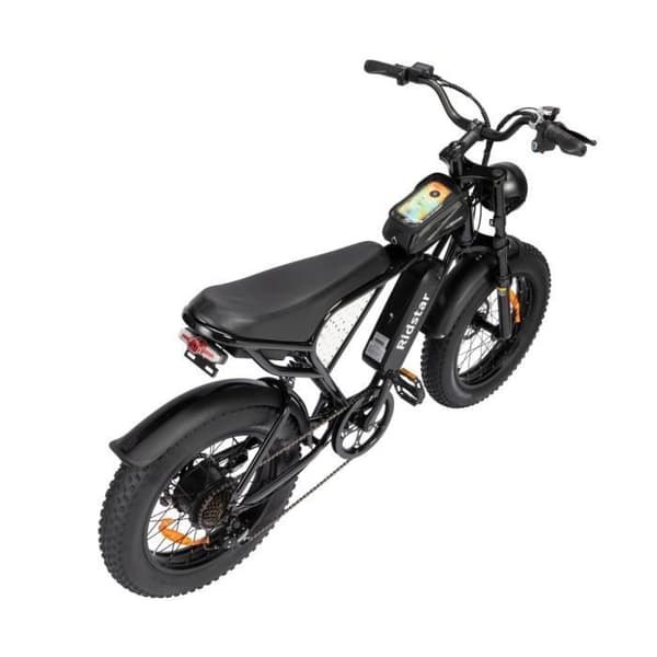 Elcykel Ridstar Q20 - Motor 500W Batteri 48V15Ah Däck 20" Mekaniska skivbromsar - Svart