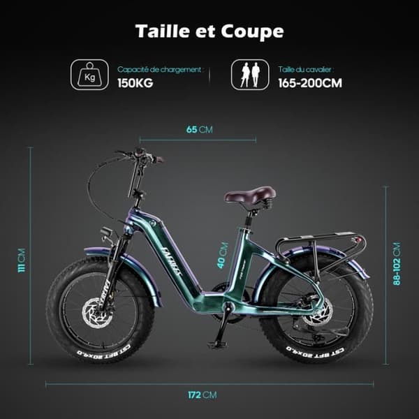 Elcykel Ram i kolfiber FAFREES F20Master 500W 48V 22.5AH 45KM/H 20"*4.0 allt terrängdäck - grön