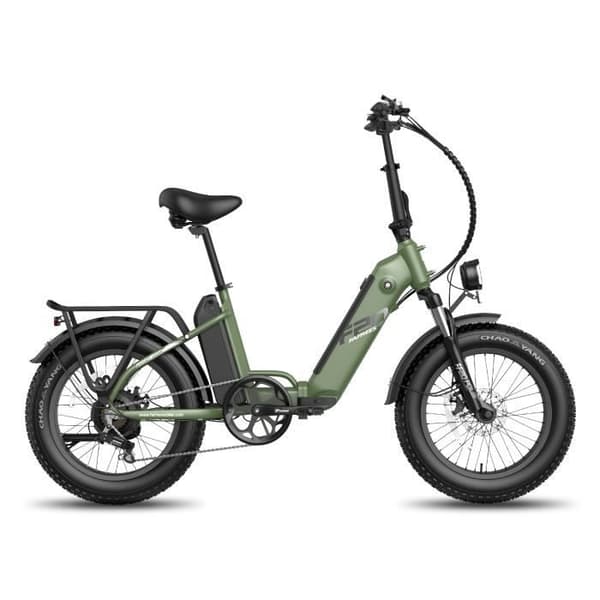 Elcykel 20'' FAFREES FF20 Polar 500W Hopfällbar cykel Stora däck 25 km/h 48V 20,8Ah 7 Växlar Grön med Present Pumpa