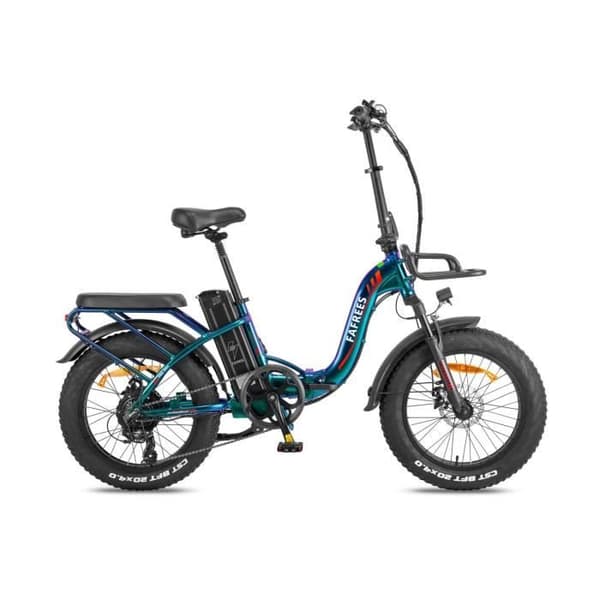 FAFREES F20 Max Elcykel - Motor 500W Batteri 48V 22.5AH Räckvidd 110KM Skivbromsar - Grön Lila