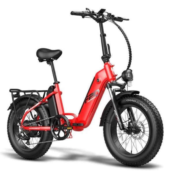Elcykel, Fafrees FF20 Polar, 20*4.0 Grovt däck, två batterier 10.4Ah*2, 48V 500W Motor, räckvidd 95-160km, Röd