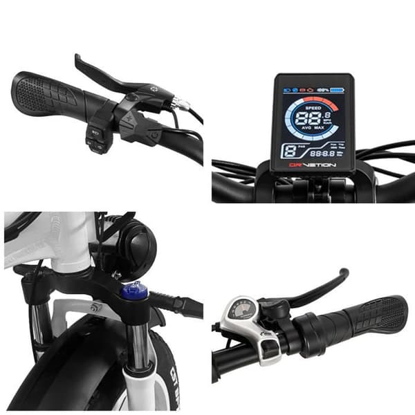 Elcykel DrveTion CT20 - Motor 750W Batteri 48V15AH 20 Tum Hjul Skivbromsar - Pärlvit