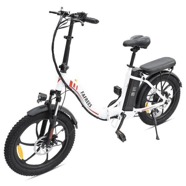 FAFREES F20 Elcykel, 20 Tum, Fällbart Ram, 7 Växlar, Avtagbart Batteri 15AH - Vit