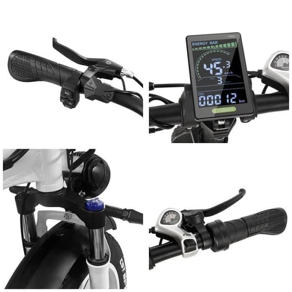 Fällbar elcykel - DRVETION CT20 - Utbytbart Samsung-batteri 10AH - Motor 750W - Maximal räckvidd 60KM - Vit