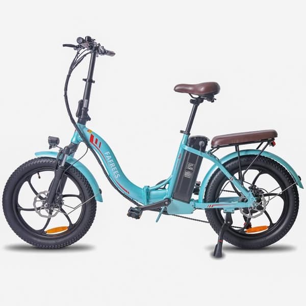 Fafrees F20pro Elcykel, hopfällbar 20*3.0 stora däck 250W, 36V 18Ah, Shimano 7 växlar, Blå sjö