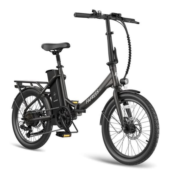 Fällbar elcykel FAFREES F20 Varaktig - Motor 250W Batteri 36V18.2Ah Räckvidd 120KM - Svart