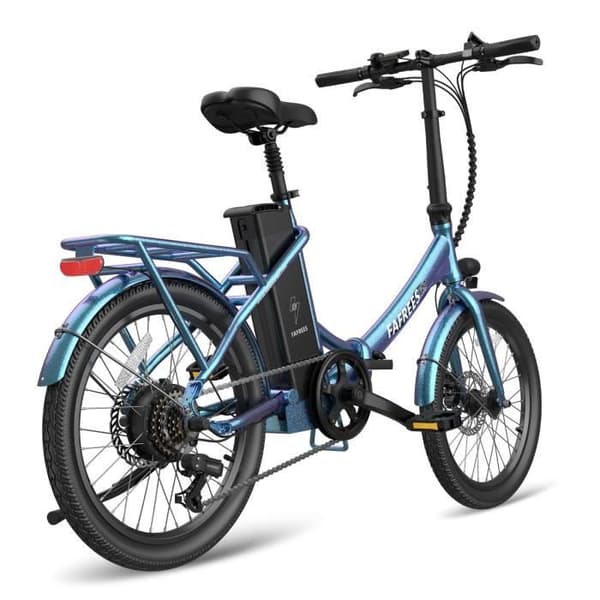 Fällbar elcykel FAFREES F20 Lasting - Motor 250W Batteri 36V18.2Ah Räckvidd 120KM - Blå Grön