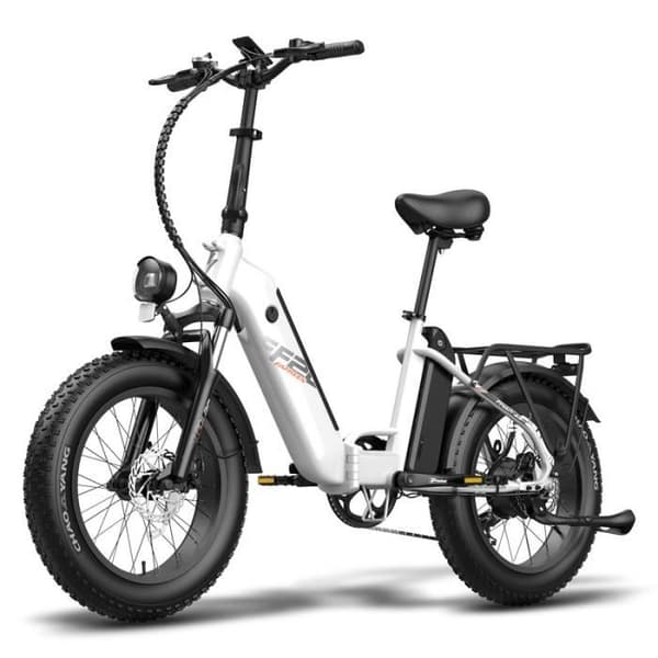 Elcykel, Fafrees FF20 Polar, 20*4.0 Tjock däck, två batterier 10.4Ah*2, 48V 500W Motor, räckvidd 95-160km, Vit