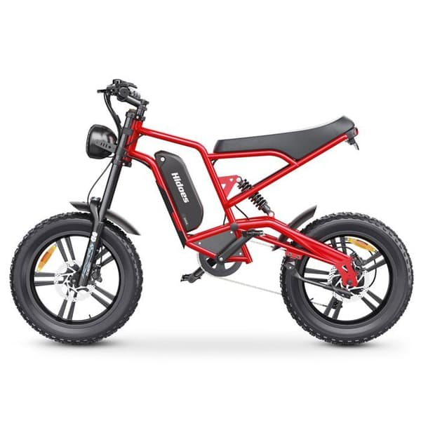 Hidoes HD-B6 Elcykel - Motor 1200W Batteri 48V15.6AH Hydrauliska Skivbromsar - Röd
