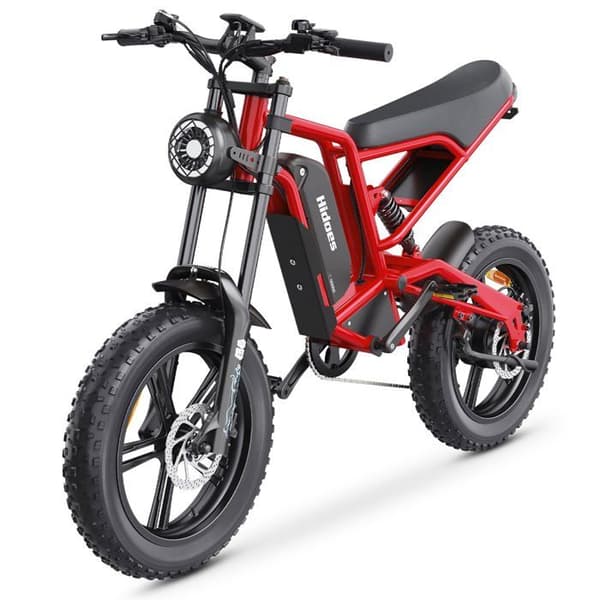 Hidoes HD-B6 Elcykel - Motor 1200W Batteri 48V15.6AH Hydrauliska Skivbromsar - Röd