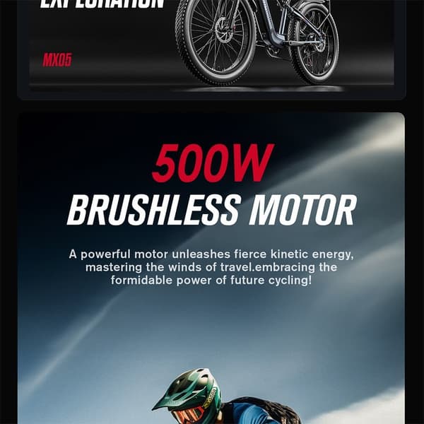 Shengmilo MX05 Elcykel 1000W Motor 48V 17.5Ah Batteri 26 Tums Fat Tire El-Mountainbike Vuxen Elcykel