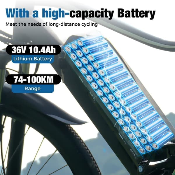 iScooter EB3 Elcykel 36V 10.4Ah Batteri 500W Motor Max räckvidd 100km 26 Tums Elcykel