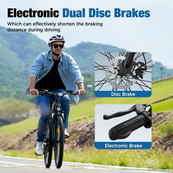 iScooter EB3 Elcykel 36V 10.4Ah Batteri 500W Motor Max räckvidd 100km 26 Tums Elcykel