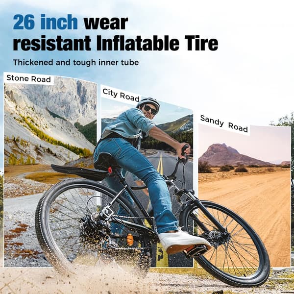 iScooter EB3 Elcykel 36V 10.4Ah Batteri 500W Motor Max räckvidd 100km 26 Tums Elcykel