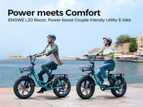 ENGWE L20 Boost e-cykel, 250W motor, 75Nm drejningsmoment, 48V13Ah batteri, 20×4.0" dæk, 126 km rækkevidde, fremragende til både byture og eventyr
