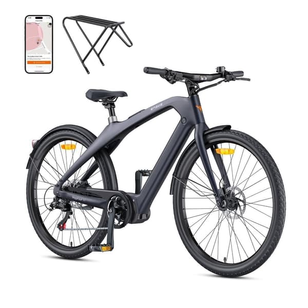 ENGWE N1 PRO Elcykel I Kulstof – 250W Centermotor, 80Nm Moment, 100KM Rækkevidde, 1,5T Opladning, 19KG – Til Pendling & Ture Grå