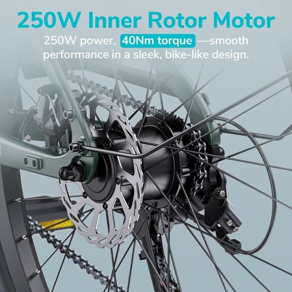 ENGWE N1 AIR, Kulstofstel, 15,6KG Let, 250W Motor, 40Nm Moment, 360Wh Batteri, 100KM Rækkevidde, Til Bykørsel Og Daglig Brug