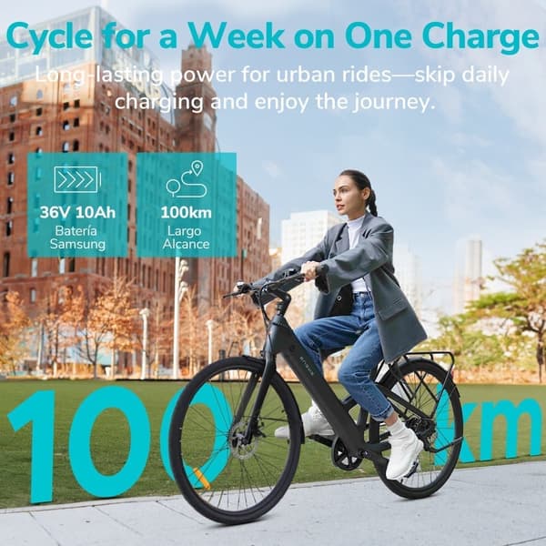ENGWE N1 AIR, Kulstofstel, 15,6KG Let, 250W Motor, 40Nm Moment, 360Wh Batteri, 100KM Rækkevidde, Til Bykørsel Og Daglig Brug