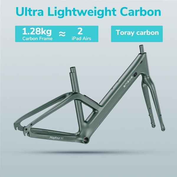ENGWE N1 AIR, Kulstofstel, 15,6KG Let, 250W Motor, 40Nm Moment, 360Wh Batteri, 100KM Rækkevidde, Til Bykørsel Og Daglig Brug