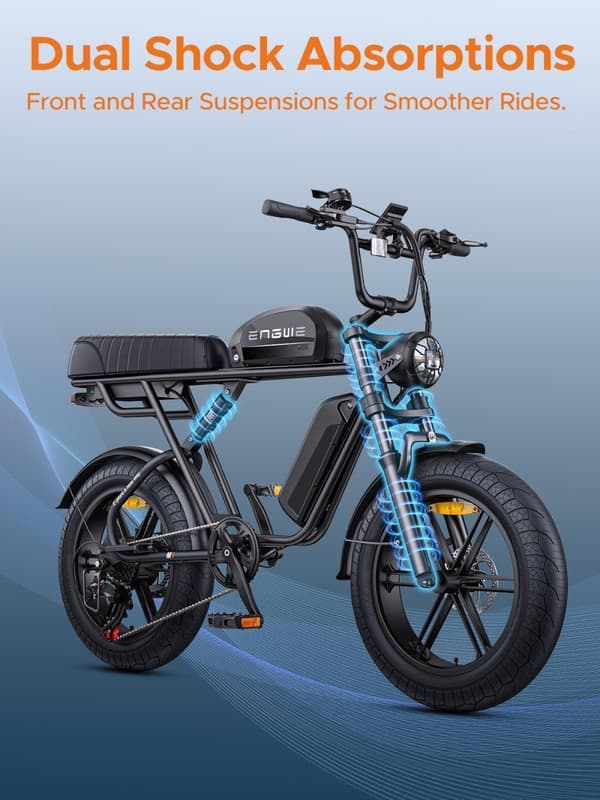 ENGWE M1 Sähköpyörä – 250W Moottori, 65Nm Vääntö, 7-Vaihteinen, 20×4.0” Renkaat, 90KM/170KM Toimintasäde (48V 15.6Ah / 48V 26Ah), Tehoa ja Maastoajoon