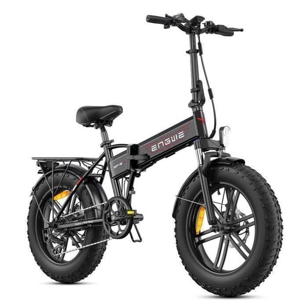 ENGWE EP-2 BOOST - Fällbar elcykel 20" - Batteri 48V 13Ah - Räckvidd 100km - Med framdämpare - VTC Fat bike, Svart