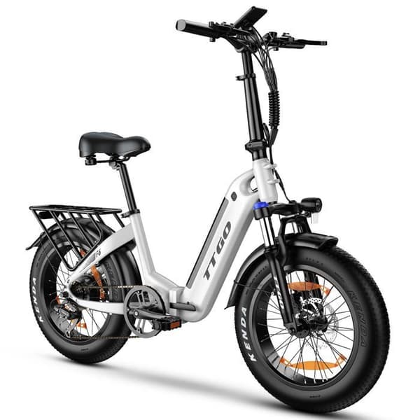 TTGO F6 Elcykel - Motor 250W Batteri 36V25AH 20 Tums Däck Hydrauliska Bromsar – Vit
