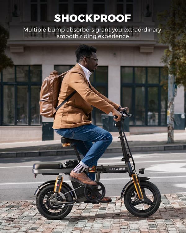 ENGWE T14 Elcykel, Maks hastighed 25 km/t, 250W Motor, 30N·m Moment, 14x2.125 Dæk, 48V 10Ah Lithiumbatteri,25 km Elektrisk tilstand,42 km PAS tilstand