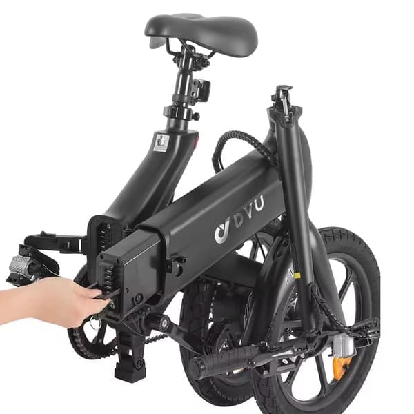 DYU A16 Elcykel 36V10AH Litiumbatteri 350W Motor 16 Tums Däck 55 Räckvidd Hopfällbar Elcykel för Stad