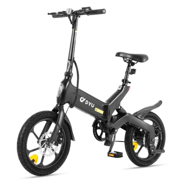 DYU A16 16 tuuman sähköpyörä, 250 W moottori, 10 AH akku, 25 km/h, etu- ja takaiskunvaimentimet, taitettava