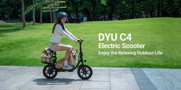 DYU C4 taitettava sähköpyörä 14 tuumaa, 250W moottori, 36V 10AH akku, huippunopeus 25km/h, kantama 42km, etu- ja takalevyjarrut, iso kori
