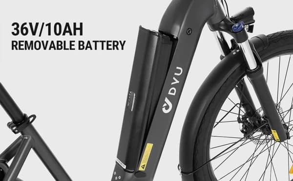 DYU C1 Elcykel  350W Motor 26 Tums Däck 48V 10Ah Batteri55KM Körsträcka Skivbroms Elcykel Lämplig för Vuxna och Tonåringar