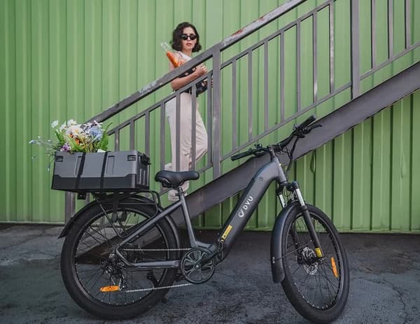 DYU C1 Elcykel 48V10AH Litiumbatteri 350W Motor 26 Tums Däck 55 Räckvidd Stads Elcykel