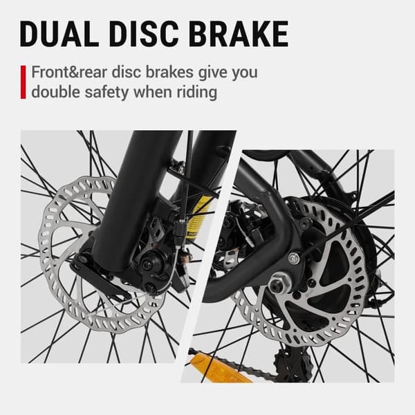DYU C1 Elcykel 48V10AH Litiumbatteri 350W Motor 26 Tums Däck 55 Räckvidd Stads Elcykel