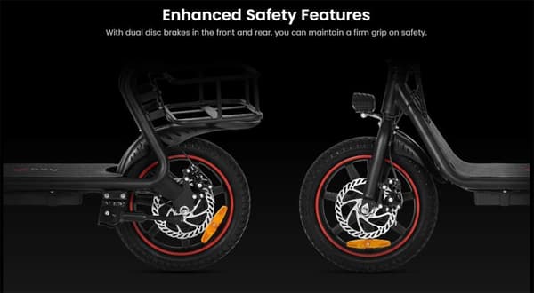 DYU C4 Elscooter 14 tums pneumatiska däck 250W borstlös motor 25 km/h maxhastighet 36V 10Ah Scooter 42 km räckvidd Elscooter