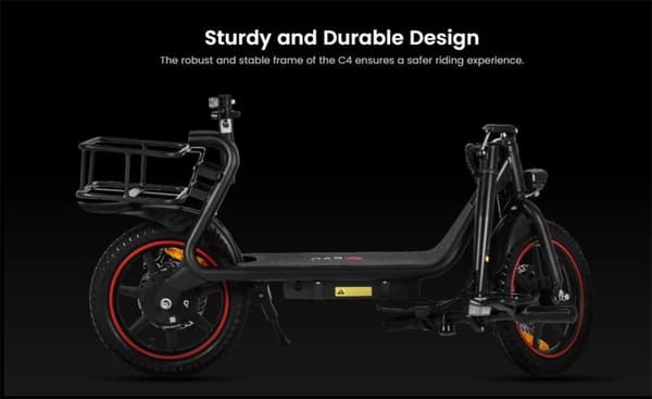 DYU C4 Elscooter 14 tums pneumatiska däck 250W borstlös motor 25 km/h maxhastighet 36V 10Ah Scooter 42 km räckvidd Elscooter
