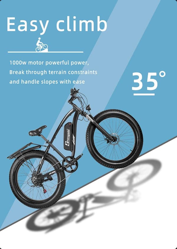 Shengmilo MX02S Elcykel 1000W Motor 48V17Ah Batteri – Shimano 7-Växlad, 45 km/h, 70 km Räckvidd