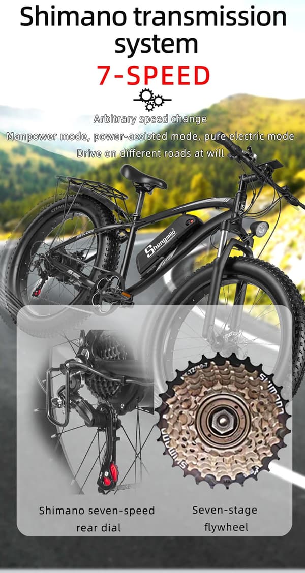 Shengmilo MX02S Elcykel 1000W Motor 48V17Ah Batteri – Shimano 7-Växlad, 45 km/h, 70 km Räckvidd