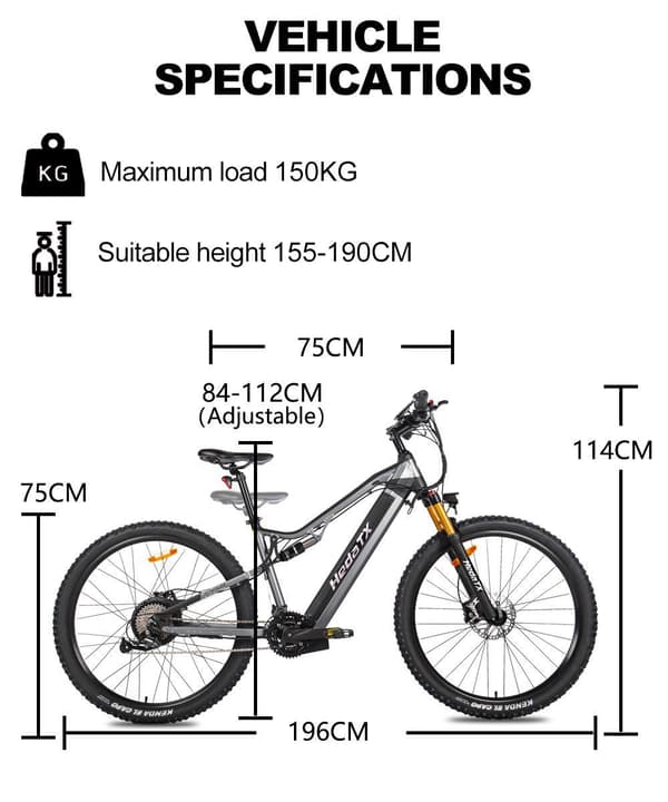Hedatx TX19 29" sähköpyörä 1000W harjaton moottori, 48V 19.2Ah akku, Shimanon hydrauliset jarrut ja 45km/h – Premium maastopyörä