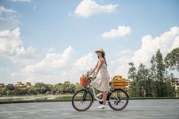 DYU C6 Elcykel 26 Tums Däck 36V 12.5Ah Batteri 350W Motor 70KM Körsträcka Skivbroms Elcykel Lämplig för Vuxna och Tonåringar- Vit