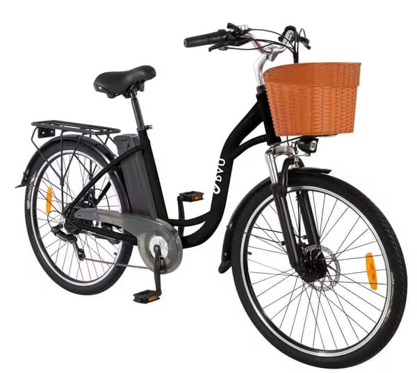 DYU C6 Elcykel 26 Tums Däck 36V 12.5Ah Batteri 350W Motor 70KM Körsträcka Skivbroms Elcykel Lämplig för Vuxna och Tonåringar- Vit