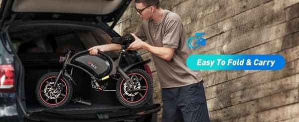 DYU D3F Elcykel 36V10AH Litiumbatteri 250W Borstlös Motor 14-tums Däck Dubbla Skivbromsar Vuxen Elcykel