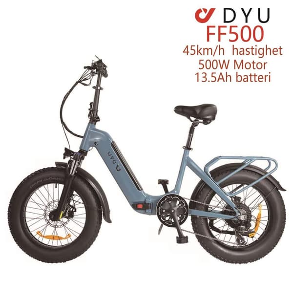 DYU FF500 Elcykel 500W Motor 48V 13.5AH Batteri Stadscykling Dam 20*4.0 Elcykel med feta däck