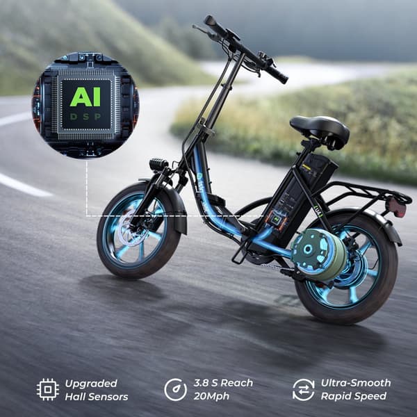 City Elcykel iSinwheel U4, 36V 10.4AH 250W, 16" Fod Elcykel - Sort
