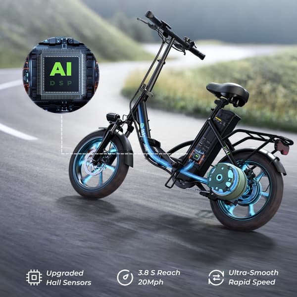 City Elcykel iSinwheel U4, 36V 10.4AH 250W, 16" Fod Elcykel - Sort