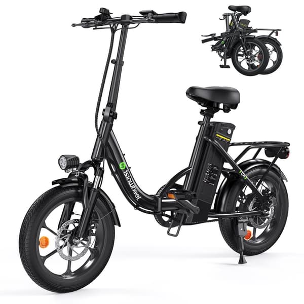 City Elcykel iSinwheel U4, 36V 10.4AH 250W, 16" Fod Elcykel - Sort